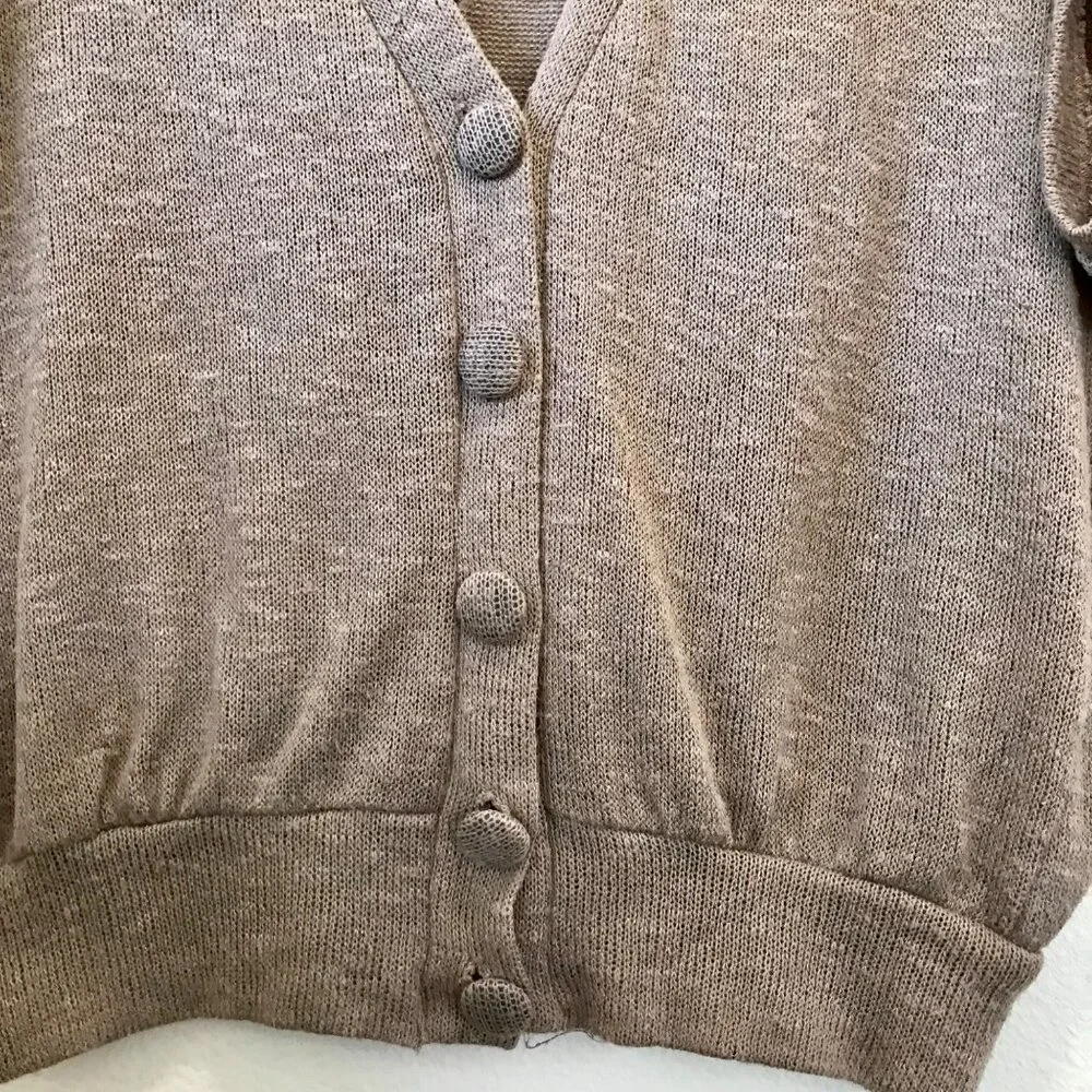 Lush Women's Open Knit Lightweight Neutral‎ Dolman Short-Sleeve Sweater. Size XS